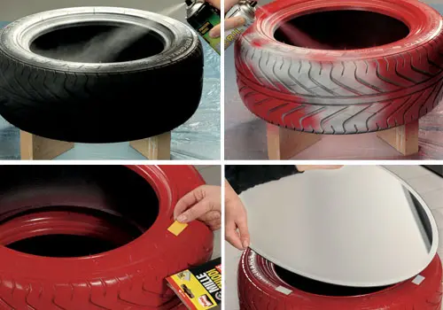 Costruire un tavolo da thè con copertoni usati