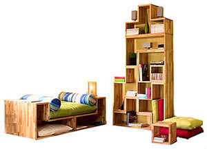Librerie Tetris ed ecologiche da Bioecoshop